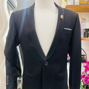 Men’s Black Tailored Blazer Jacket Worn Twice Size 52 By Adam